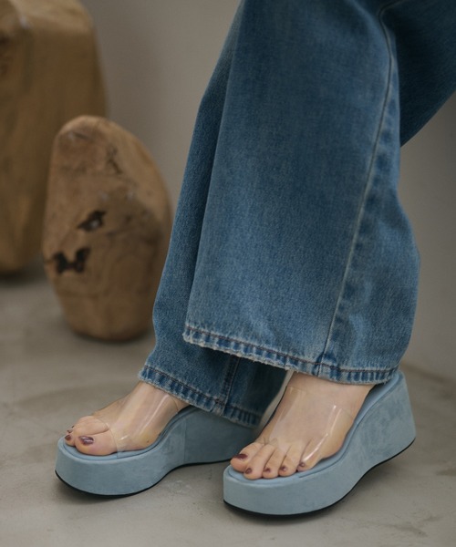 LAULEN(ローレン)の「clear band wedge sole sandals /クリアバンドウェッジソールサンダル(サンダル・レディース・クリア/ブルー/ブラック・23cm/24cm/24.5cm)」の13枚目の写真