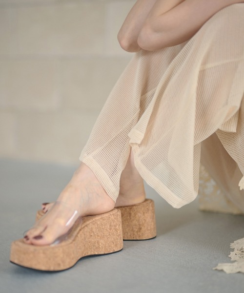 LAULEN(ローレン)の「clear band wedge sole sandals /クリアバンドウェッジソールサンダル(サンダル・レディース・クリア/ブルー/ブラック・23cm/24cm/24.5cm)」の8枚目の写真