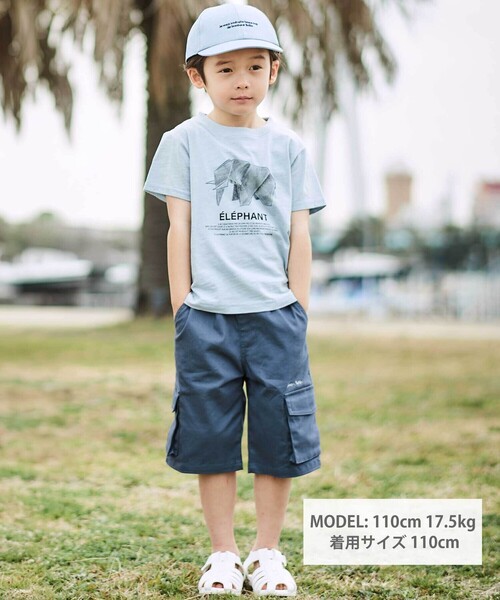 BeBe(ベベ)の「ストレッチツイルカーゴハーフパンツ(カーゴパンツ・キッズ・ブルー/レッド・130cm/120cm/150cm/140cm)」の3枚目の写真