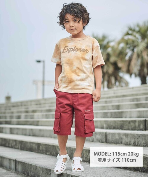 BeBe(ベベ)の「ストレッチツイルカーゴハーフパンツ(カーゴパンツ・キッズ・ブルー/レッド・130cm/120cm/150cm/140cm)」の4枚目の写真
