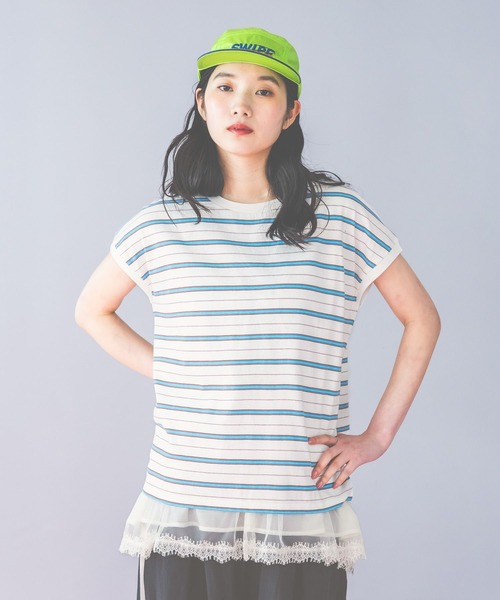 niko and...（ニコアンド）の「COLORマイスターフレンチプルオーバー（Tシャツ/カットソー・レディース・オフホワイト/レッド/ブラウン/グレー/ネイビー/アイボリー・MEDIUM/LARGE）」の4枚目の写真