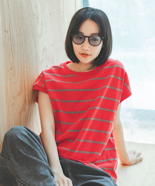 niko and...（ニコアンド）の「COLORマイスターフレンチプルオーバー（Tシャツ/カットソー・レディース・オフホワイト/レッド/ブラウン/グレー/ネイビー/アイボリー・MEDIUM/LARGE）」の6枚目の写真