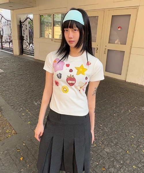 almo(アルモ)の「【LAMPOON】フルーツマルチTシャツ(Tシャツ/カットソー・レディース・ホワイト・SMALL/MEDIUM/LARGE)」の4枚目の写真