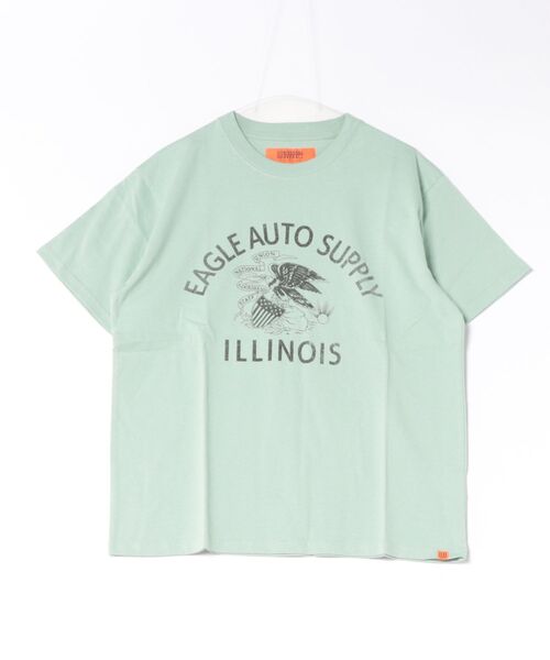 UNIVERSAL OVERALL（ユニバーサルオーバーオール）の「【72】【it】【UNIVERSAL OVERALL】UO eagle S/S TEE（Tシャツ/カットソー・メンズ・ホワイト/ネイビー/グリーン系・MEDIUM/X-LARGE/LARGE/XX-LARGE/SMALL）」の2枚目の写真