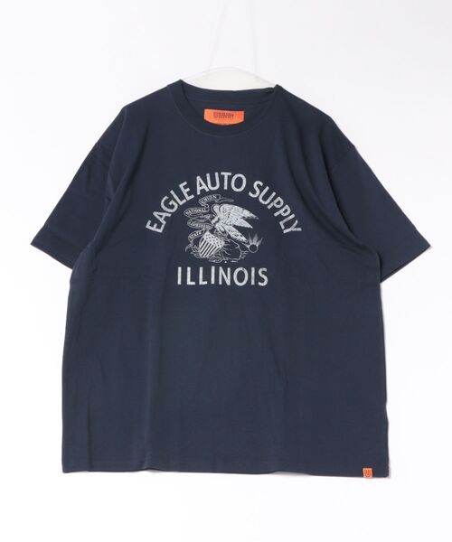 UNIVERSAL OVERALL（ユニバーサルオーバーオール）の「【72】【it】【UNIVERSAL OVERALL】UO eagle S/S TEE（Tシャツ/カットソー・メンズ・ホワイト/ネイビー/グリーン系・MEDIUM/X-LARGE/LARGE/XX-LARGE/SMALL）」の3枚目の写真