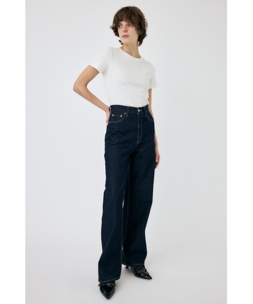 MOUSSY（マウジー）の「HIGH WAIST STRAIGHT（デニムパンツ・レディース・ライトブルー/ワンウォッシュ・23inch/24inch/25inch/26inch）」の9枚目の写真