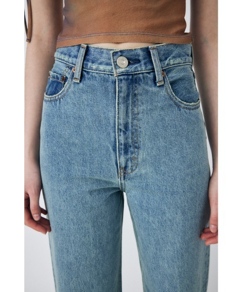 MOUSSY（マウジー）の「HIGH WAIST STRAIGHT（デニムパンツ・レディース・ライトブルー/ワンウォッシュ・23inch/24inch/25inch/26inch）」の6枚目の写真