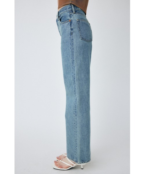 MOUSSY（マウジー）の「HIGH WAIST STRAIGHT（デニムパンツ・レディース・ライトブルー/ワンウォッシュ・23inch/24inch/25inch/26inch）」の5枚目の写真