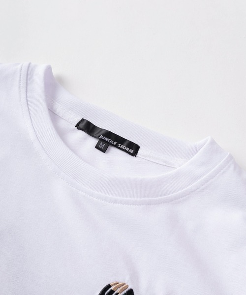 SlashDate(スラッシュデイト)の「【82】ワンポイント刺繍 スプレーハートロゴ クルーネックTシャツ/ユニセックス/レディース/メンズ(Tシャツ/カットソー・レディース・ブラウン/ホワイト/ブラック・L/M)」の10枚目の写真