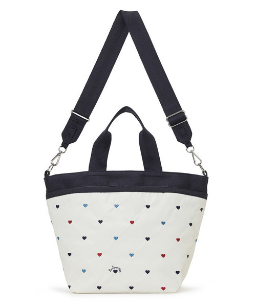 LeSportsac（レスポートサック）の「BUCKET TOTE トリコロールハートエンブロイダリー（トートバッグ・レディース・ホワイト・FREE）」の7枚目の写真