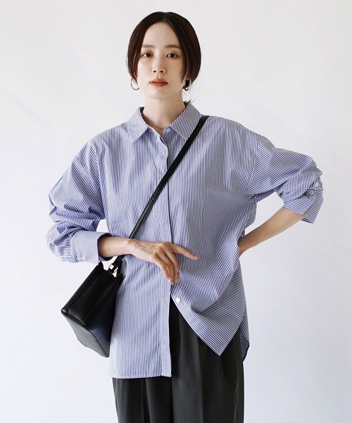 zootie(ズーティー)の「汗しみない ベーシックシャツ(シャツ/ブラウス・レディース・ストライプ/ピンク/ホワイト/チャコール・M/L)」の16枚目の写真