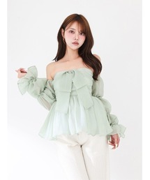 シフォンリボンフレアチュニック