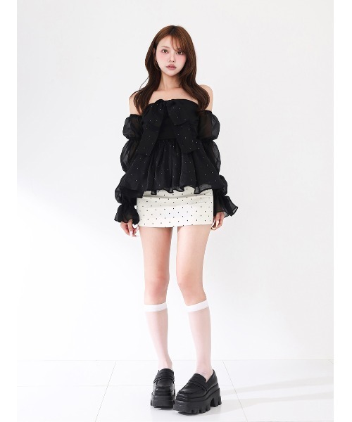Darich(ダーリッチ)の「シフォンリボンフレアチュニック(その他トップス・レディース・ミント/ホワイト/ピンク/ブラック・FREE)」の18枚目の写真