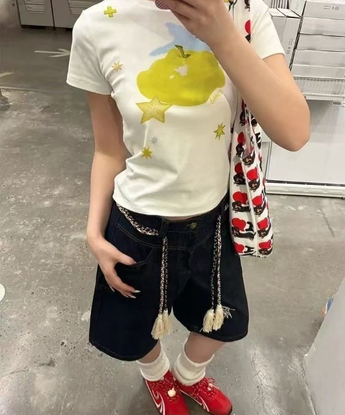 almo(アルモ)の「【LAMPOON】青りんごTシャツ(Tシャツ/カットソー・レディース・ホワイト・LARGE/MEDIUM/SMALL)」の8枚目の写真