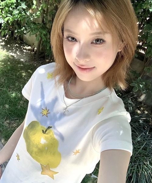 almo(アルモ)の「【LAMPOON】青りんごTシャツ(Tシャツ/カットソー・レディース・ホワイト・LARGE/MEDIUM/SMALL)」の10枚目の写真