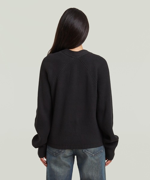 G-STAR(ジースター)の「Unit Cardi/ベーシックデザインコットンニットカーディガン(カーディガン/ボレロ・レディース・ダークブラック・MEDIUM/SMALL/X-SMALL)」の2枚目の写真
