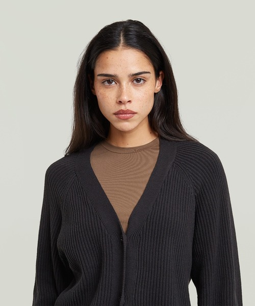 G-STAR(ジースター)の「Unit Cardi/ベーシックデザインコットンニットカーディガン(カーディガン/ボレロ・レディース・ダークブラック・MEDIUM/SMALL/X-SMALL)」の3枚目の写真