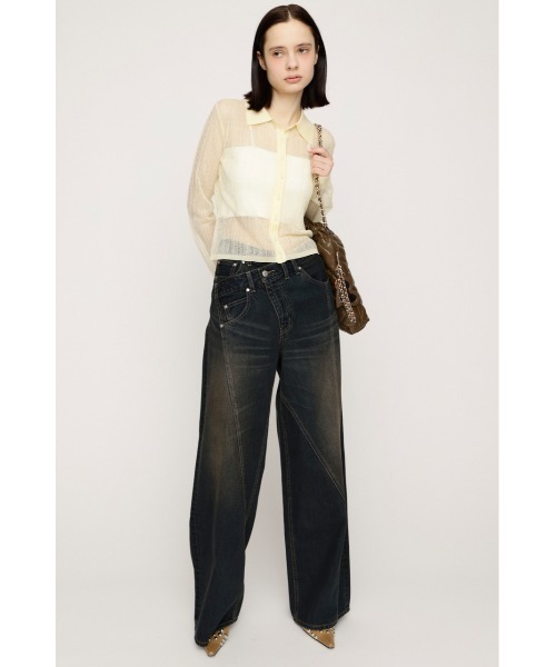SLY(スライ)の「J/W SOFT SWITCHING STRAIGHT PT ジャストウエストソフトスウィッチングストレートパンツ 夏服 秋服(デニムパンツ・レディース・ライトブルー/ダークブルー/ブルー系その他・0/2/1)」の11枚目の写真