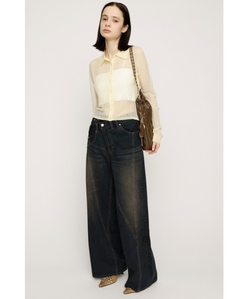 SLY(スライ)の「J/W SOFT SWITCHING STRAIGHT PT ジャストウエストソフトスウィッチングストレートパンツ 夏服 秋服(デニムパンツ・レディース・ライトブルー/ダークブルー/ブルー系その他・0/2/1)」の12枚目の写真