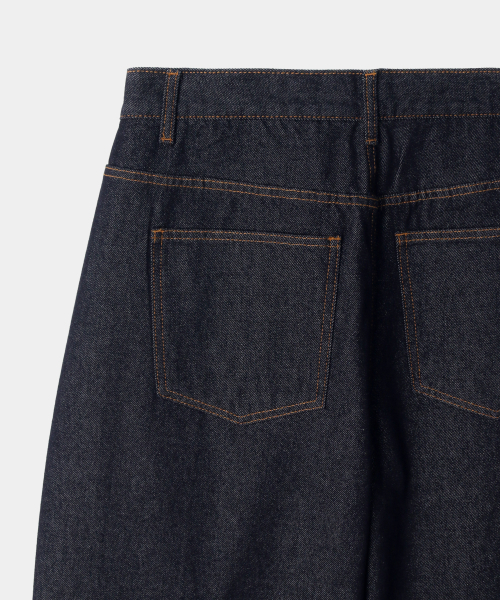 INDUST（インダスト）の「[インダストリ x ヨビ] バレルフィット切替ノンフェードデニムパンツ_ネイビー（デニムパンツ・メンズ・ネイビー・1(S)/2(M)/3(L)）」の12枚目の写真