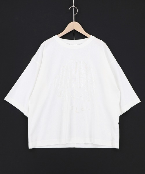 ScoLar（スカラー）の「162693：オーロラ箔スカラーちゃん 接触冷感Tシャツ（Tシャツ/カットソー・レディース・ピンク/オフホワイト/イエロー/ブラック・M）」の2枚目の写真