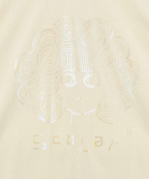 ScoLar（スカラー）の「162693：オーロラ箔スカラーちゃん 接触冷感Tシャツ（Tシャツ/カットソー・レディース・ピンク/オフホワイト/イエロー/ブラック・M）」の13枚目の写真