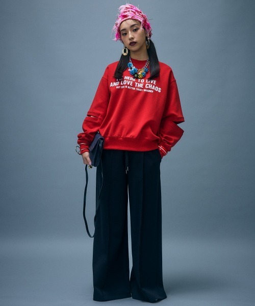 GEVS.(ジェイヴィス)の「スラッシュスリーブスウェット<大きいサイズ有>GEVS.(スウェット・レディース・レッド/チャコール・M/L/LL/3L/4L/5L)」の18枚目の写真