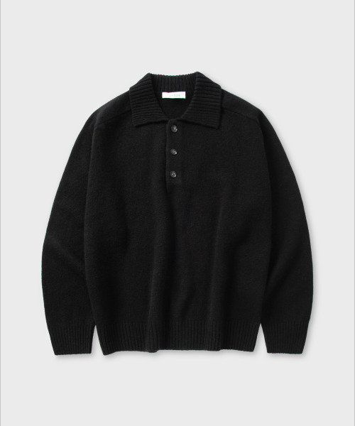 NONBLANK(ノンブランク)の「ウールカラー ニット_BLACK(ニット/セーター・メンズ・ブラック・MEDIUM/LARGE/X-LARGE)」の1枚目の写真