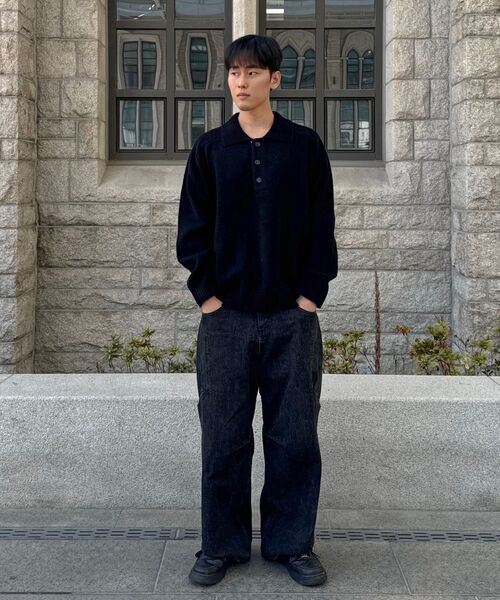 NONBLANK(ノンブランク)の「ウールカラー ニット_BLACK(ニット/セーター・メンズ・ブラック・MEDIUM/LARGE/X-LARGE)」の14枚目の写真