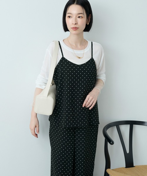 Aunely(オーネリー)の「【Aunely】ひんやり すぐサラ リネンタッチ キャミオールインワン<YOSOOIシリーズ>(つなぎ/オールインワン・レディース・ダークブラウン/チャコールグレー/ブラック系/ブラック/ダークネイビー・L/M)」の9枚目の写真