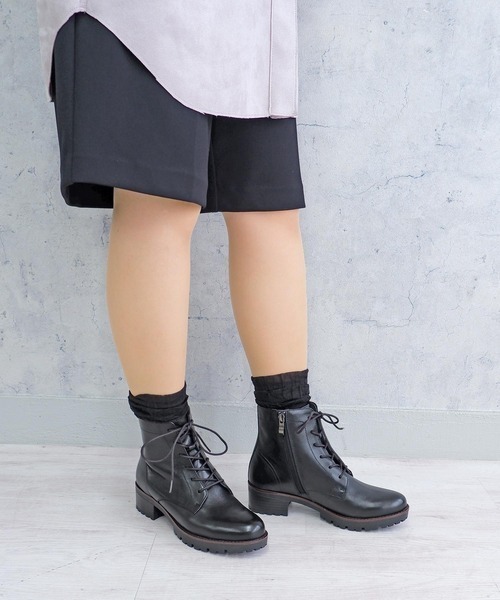 MODE KAORI(モードカオリ)の「【本革】 レースアップブーツ/21535(ブーツ・レディース・グレー/ブラック・23.5cm/24.5cm/24cm/25cm/23cm/22.5cm)」の12枚目の写真