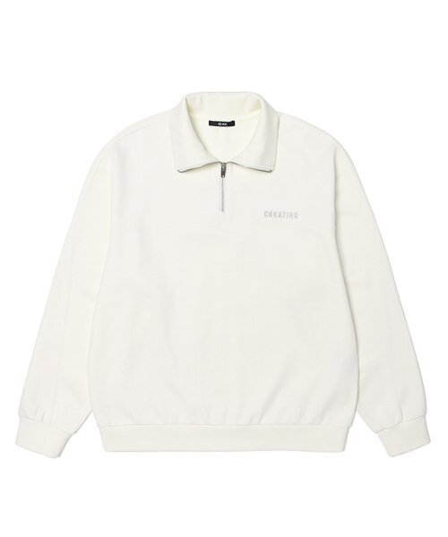 ADHOC(アドホック)の「男女共用 切り替えディテール 半ジップTシャツ (O-WHITE) (HZ9LT81-33)(その他トップス・レディース・その他・95/100/105)」の1枚目の写真