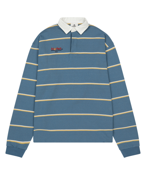 SUNDAY FRUIT MARKET（サンデーフルーツマーケット）の「W) SUN STRIPE COLLAR TEE BLUE（ポロシャツ・レディース・その他・SMALL/MEDIUM）」の2枚目の写真