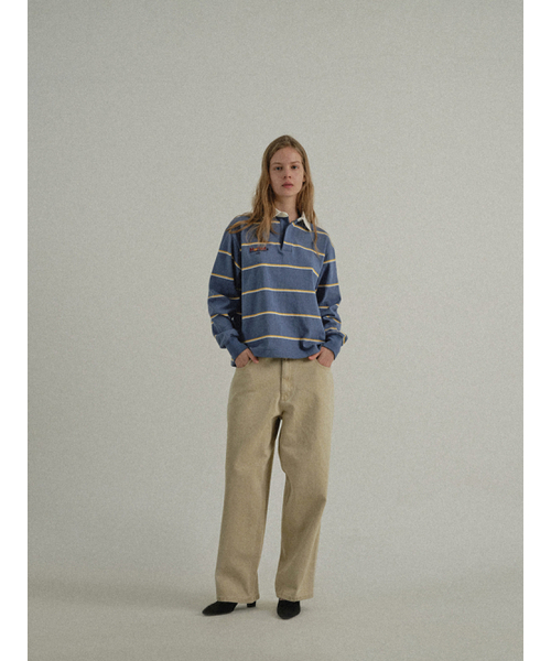 SUNDAY FRUIT MARKET（サンデーフルーツマーケット）の「W) SUN STRIPE COLLAR TEE BLUE（ポロシャツ・レディース・その他・SMALL/MEDIUM）」の8枚目の写真