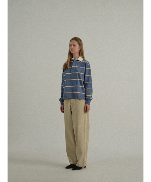 SUNDAY FRUIT MARKET（サンデーフルーツマーケット）の「W) SUN STRIPE COLLAR TEE BLUE（ポロシャツ・レディース・その他・SMALL/MEDIUM）」の9枚目の写真