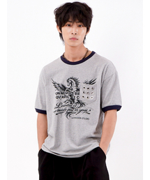 ペガサスアイレットポケットリンガー半袖Tシャツメラングレーブラック(FCG2TS813M)