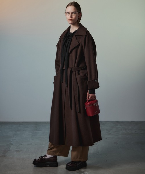 MAISON SPECIAL(メゾンスペシャル)の「【2026Autumn PRE-ORDER】Cashmere Blend Double-Face Gown Coat/カシミヤブレンドリバーガウンコート(その他アウター・レディース・グレー/ブラック/ブラウン・36/38)」の5枚目の写真