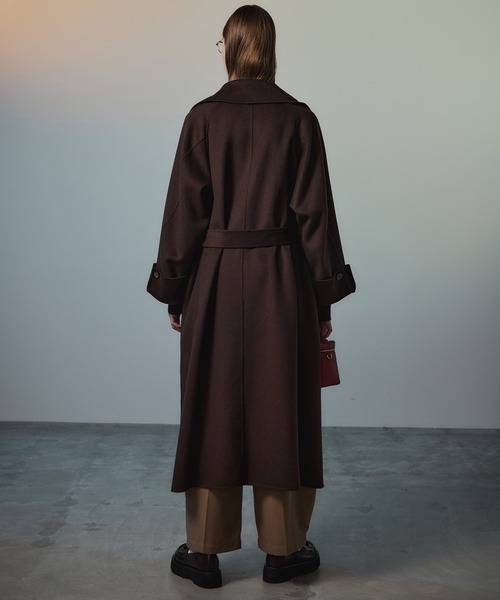 MAISON SPECIAL(メゾンスペシャル)の「【2026Autumn PRE-ORDER】Cashmere Blend Double-Face Gown Coat/カシミヤブレンドリバーガウンコート(その他アウター・レディース・グレー/ブラック/ブラウン・36/38)」の6枚目の写真