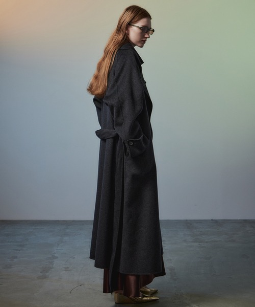 MAISON SPECIAL(メゾンスペシャル)の「【2026Autumn PRE-ORDER】Cashmere Blend Double-Face Gown Coat/カシミヤブレンドリバーガウンコート(その他アウター・レディース・グレー/ブラック/ブラウン・36/38)」の8枚目の写真