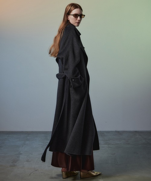 MAISON SPECIAL(メゾンスペシャル)の「【2026Autumn PRE-ORDER】Cashmere Blend Double-Face Gown Coat/カシミヤブレンドリバーガウンコート(その他アウター・レディース・グレー/ブラック/ブラウン・36/38)」の9枚目の写真