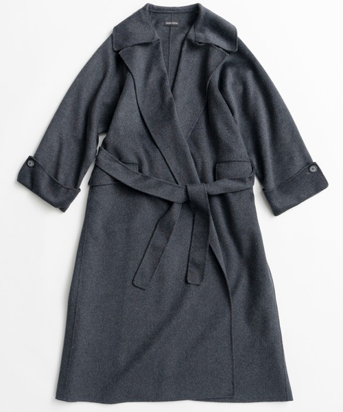 MAISON SPECIAL(メゾンスペシャル)の「【2026Autumn PRE-ORDER】Cashmere Blend Double-Face Gown Coat/カシミヤブレンドリバーガウンコート(その他アウター・レディース・グレー/ブラック/ブラウン・36/38)」の13枚目の写真
