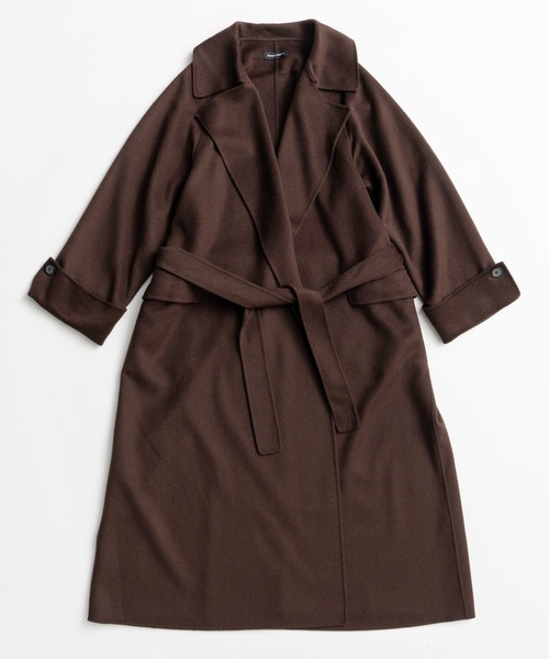 MAISON SPECIAL(メゾンスペシャル)の「【2026Autumn PRE-ORDER】Cashmere Blend Double-Face Gown Coat/カシミヤブレンドリバーガウンコート(その他アウター・レディース・グレー/ブラック/ブラウン・36/38)」の15枚目の写真