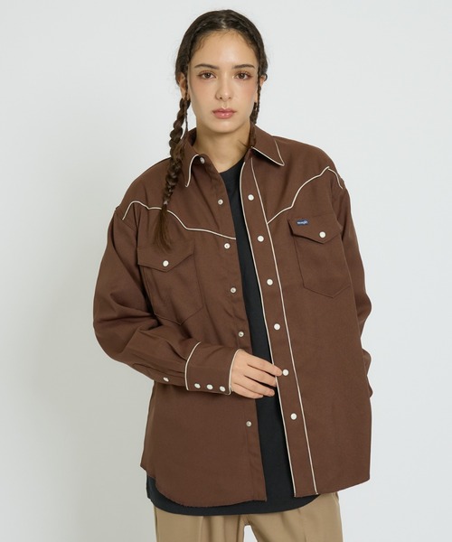 Wrangler(ラングラー)の「【Wrangler / ラングラー】W12116 WESTERN SHRTS / ウエスタンシャツ / ユニセックス(シャツ/ブラウス・メンズ・ブラウン/ブラック・L/M)」の1枚目の写真