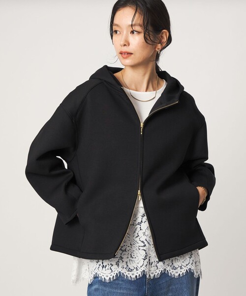 green label relaxing(グリーンレーベルリラクシング)の「ダンボール ジップ フーディ(パーカー・レディース・グレー/ダークグレー/ナチュラル/ブラック/モカ・FREE)」の2枚目の写真