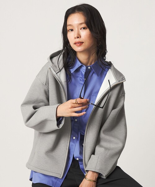 green label relaxing(グリーンレーベルリラクシング)の「ダンボール ジップ フーディ(パーカー・レディース・グレー/ダークグレー/ナチュラル/ブラック/モカ・FREE)」の6枚目の写真
