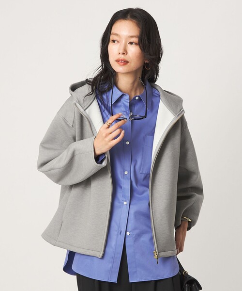 green label relaxing(グリーンレーベルリラクシング)の「ダンボール ジップ フーディ(パーカー・レディース・グレー/ダークグレー/ナチュラル/ブラック/モカ・FREE)」の7枚目の写真
