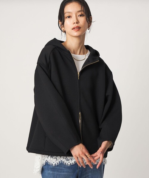 green label relaxing(グリーンレーベルリラクシング)の「ダンボール ジップ フーディ(パーカー・レディース・グレー/ダークグレー/ナチュラル/ブラック/モカ・FREE)」の14枚目の写真