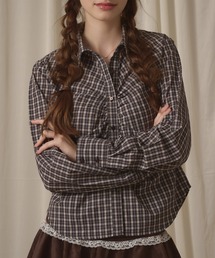 hazyl（ヘイジル）の「gather design shirt / ギャザーデザインシャツ（シャツ/ブラウス）」