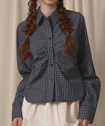hazyl（ヘイジル）の「gather design shirt / ギャザーデザインシャツ（シャツ/ブラウス）」