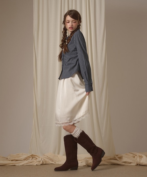 hazyl(ヘイジル)の「gather design shirt / ギャザーデザインシャツ(シャツ/ブラウス・レディース・ブルー系その他/ブラウン系その他/アイボリー/オフホワイト/ネイビー・フリー)」の18枚目の写真